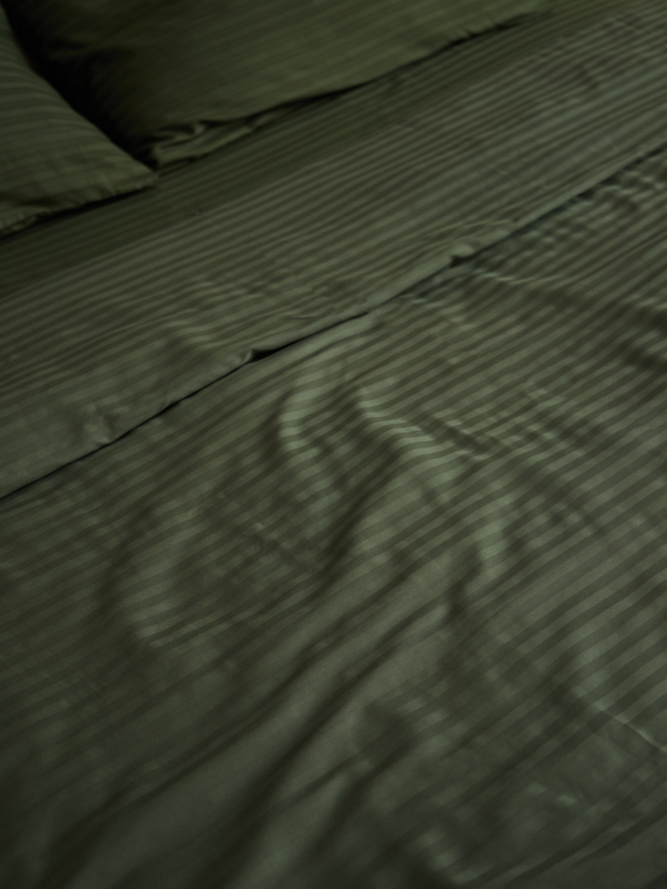 Комплект постільної білизни зі страйп-сатину в зеленому кольорі B.D.S.M. модель SBCPKBSRP06 Фото