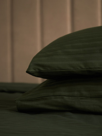 Комплект постільної білизни зі страйп-сатину в зеленому кольорі B.D.S.M. модель SBCPKBSRP06 Фото