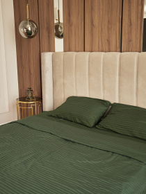 Комплект постільної білизни зі страйп-сатину в зеленому кольорі B.D.S.M. модель SBCPKBSRP06 Фото