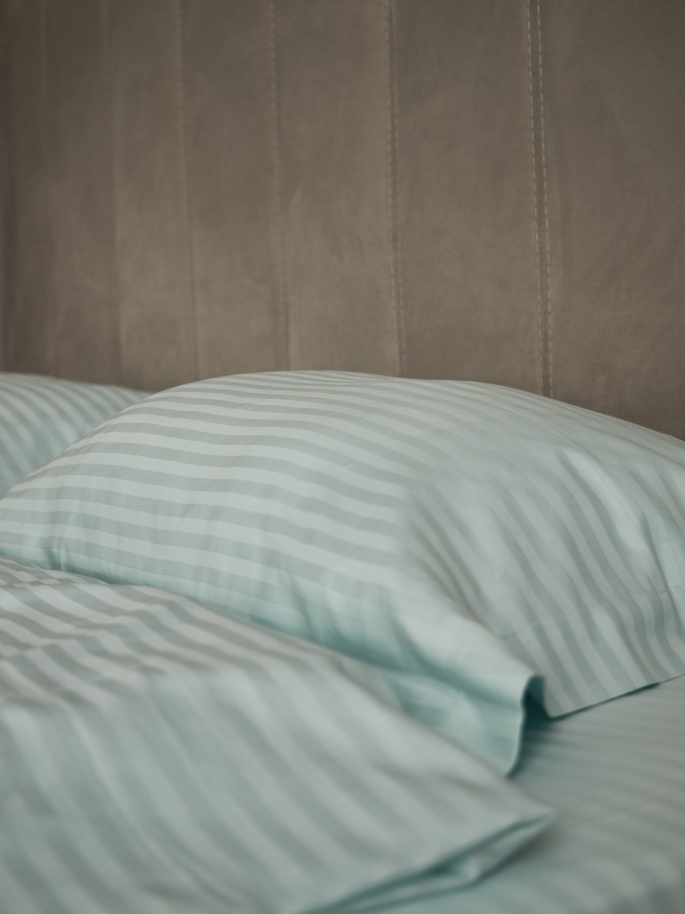 Комплект постільної білизни зі страйп-сатину в м'ятному кольорі B.D.S.M. модель SBCPKBSRP09 Фото