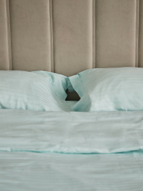 Комплект постільної білизни зі страйп-сатину в м'ятному кольорі B.D.S.M. модель SBCPKBSRP09 Фото