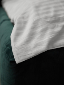 Комплект постільної білизни зі страйп-сатину в білому кольорі B.D.S.M. модель SBCPKBSRP12 Фото