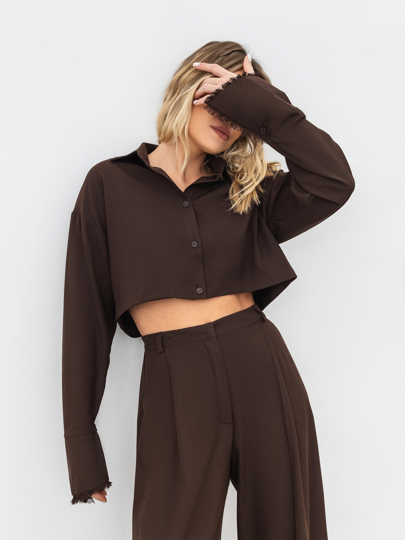 Рубашка повседневная Romashka Коротша Ніж Базова модель 201025304061 Фото