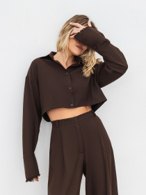 Рубашка повседневная Romashka Коротша Ніж Базова модель 201025304061 Фото