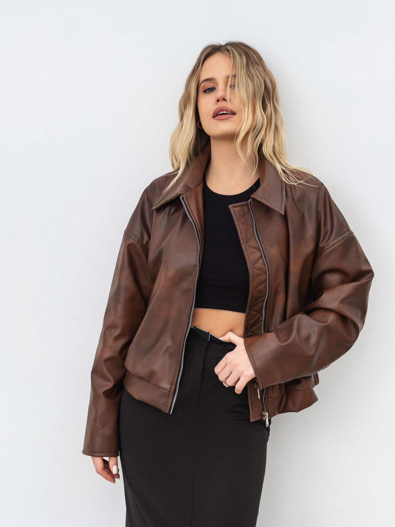 Куртка кожаная Romashka Тато Носив модель 208024805061 Фото