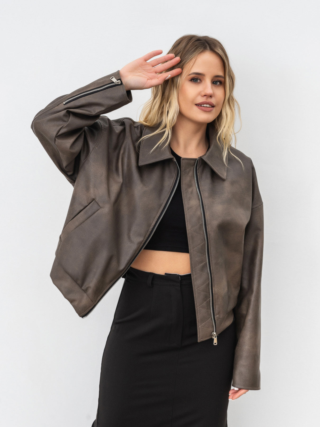 Шкіряна куртка Romashka Тато Носив модель 208024805081 Фото