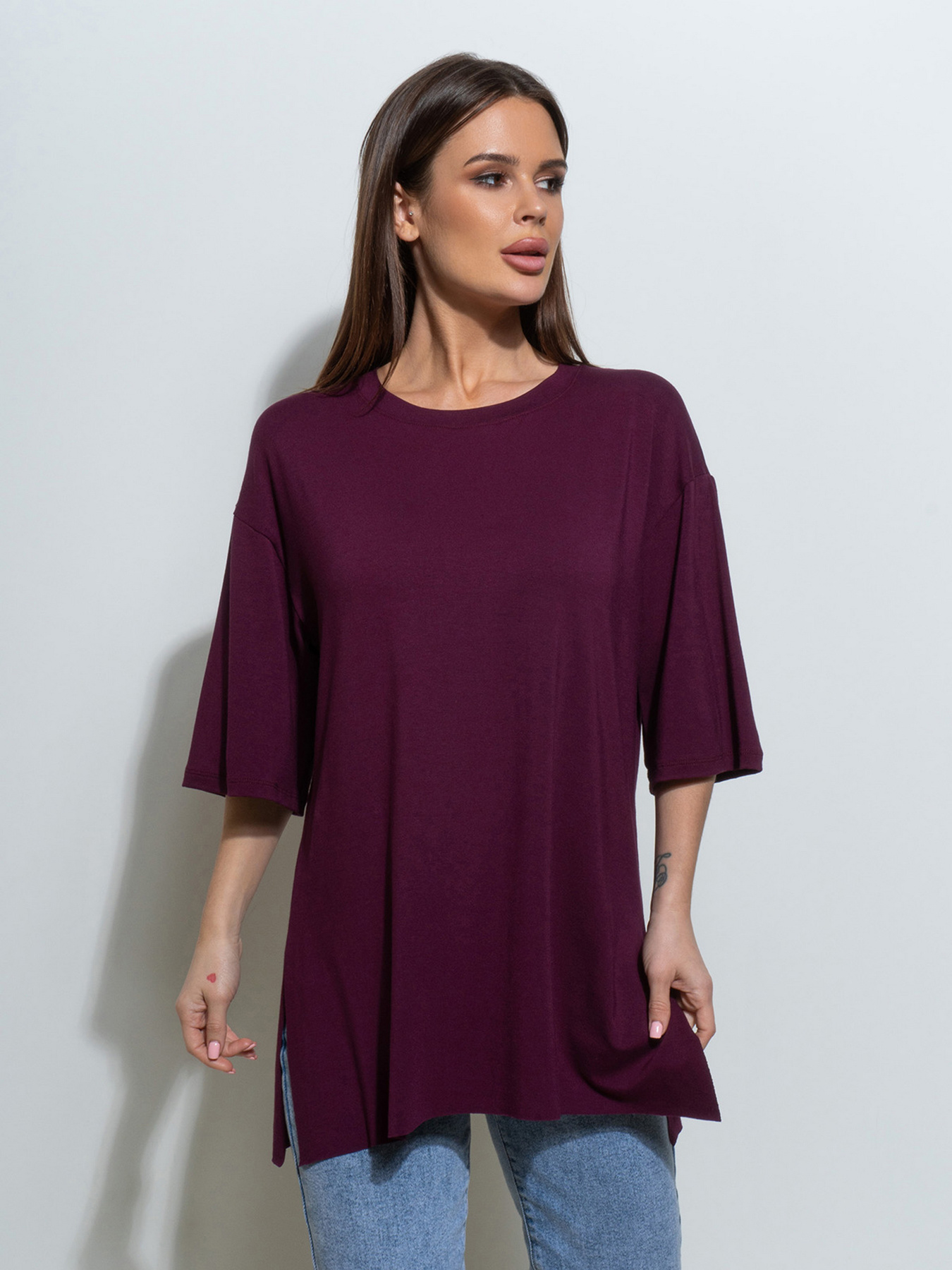 Футболка ISSA Plus модель 14495_фиолетовый Футболка ISSA Plus модель 14495_фиолетовый Фото