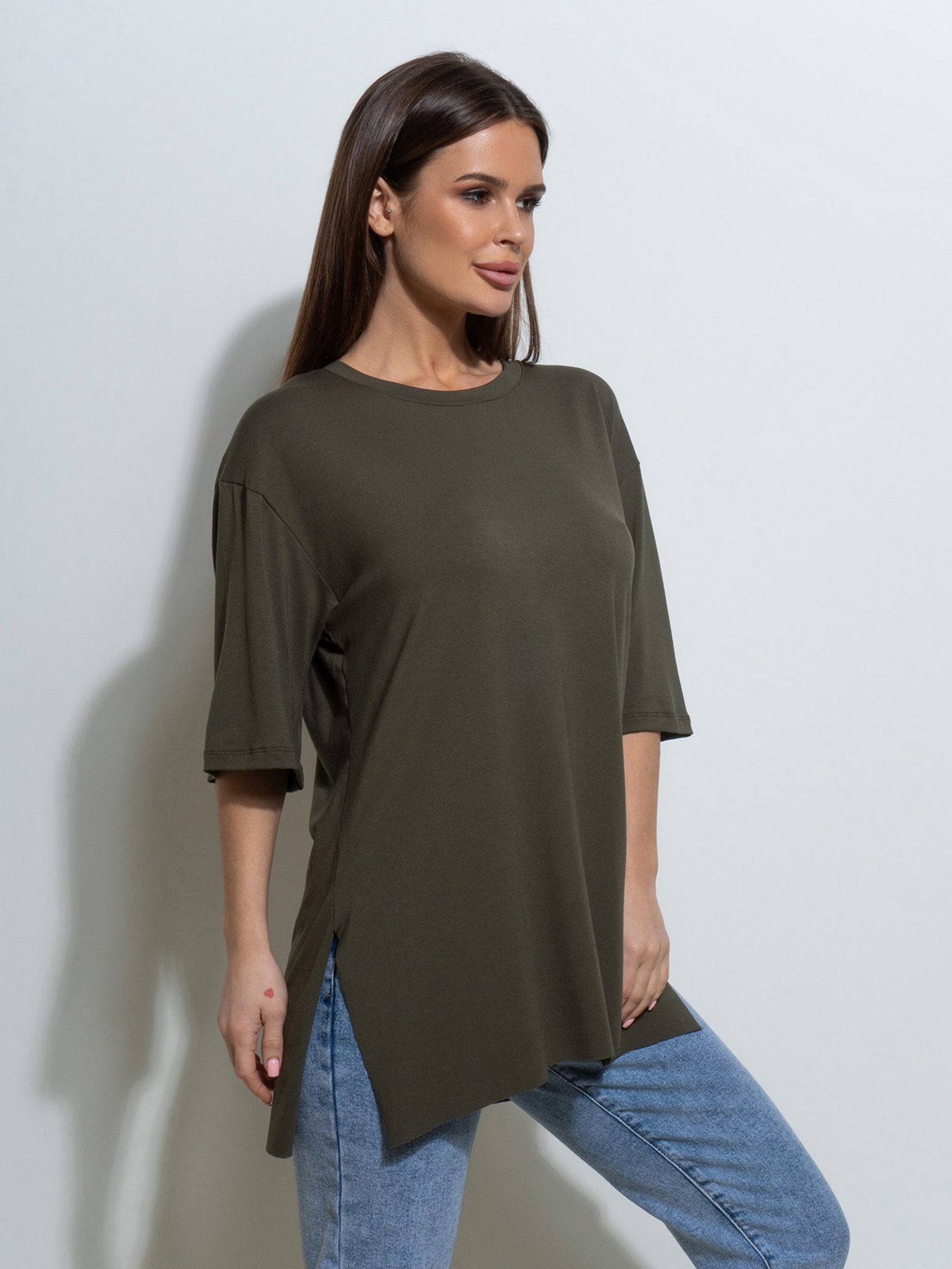 Футболка ISSA Plus модель 14495_хаки Футболка ISSA Plus модель 14495_хаки Фото