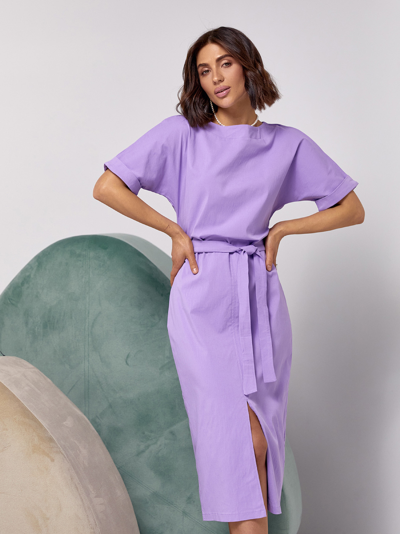 Сукня міді ISSA Plus модель 14499_сиреневый Сукня міді ISSA Plus модель 14499_сиреневый Фото