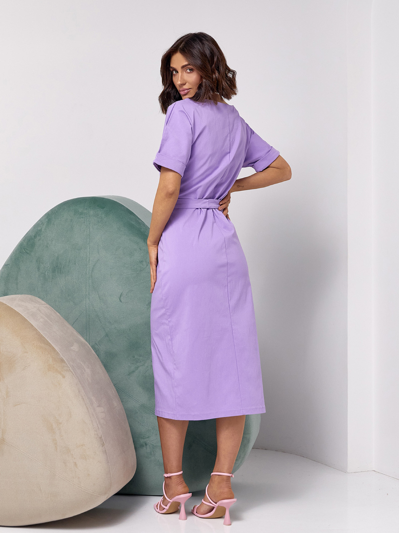 Сукня міді ISSA Plus модель 14499_сиреневый Сукня міді ISSA Plus модель 14499_сиреневый Фото