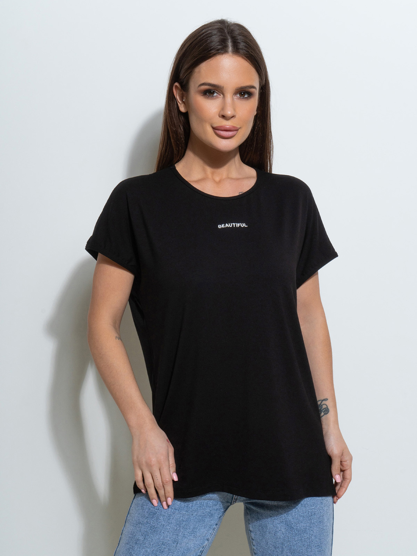 Футболка ISSA Plus модель 14497_черный Футболка ISSA Plus модель 14497_черный Фото