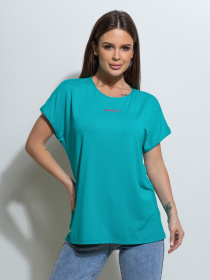 Футболка ISSA Plus модель 14497_бирюзовый Фото