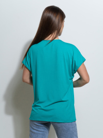 Футболка ISSA Plus модель 14497_бирюзовый Футболка ISSA Plus модель 14497_бирюзовый Фото