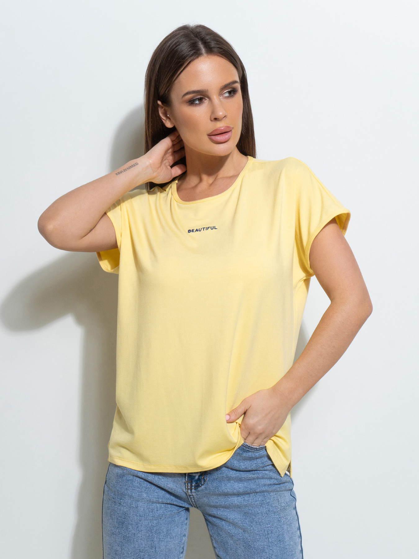 Футболка ISSA Plus модель 14497_желтый Футболка ISSA Plus модель 14497_желтый Фото