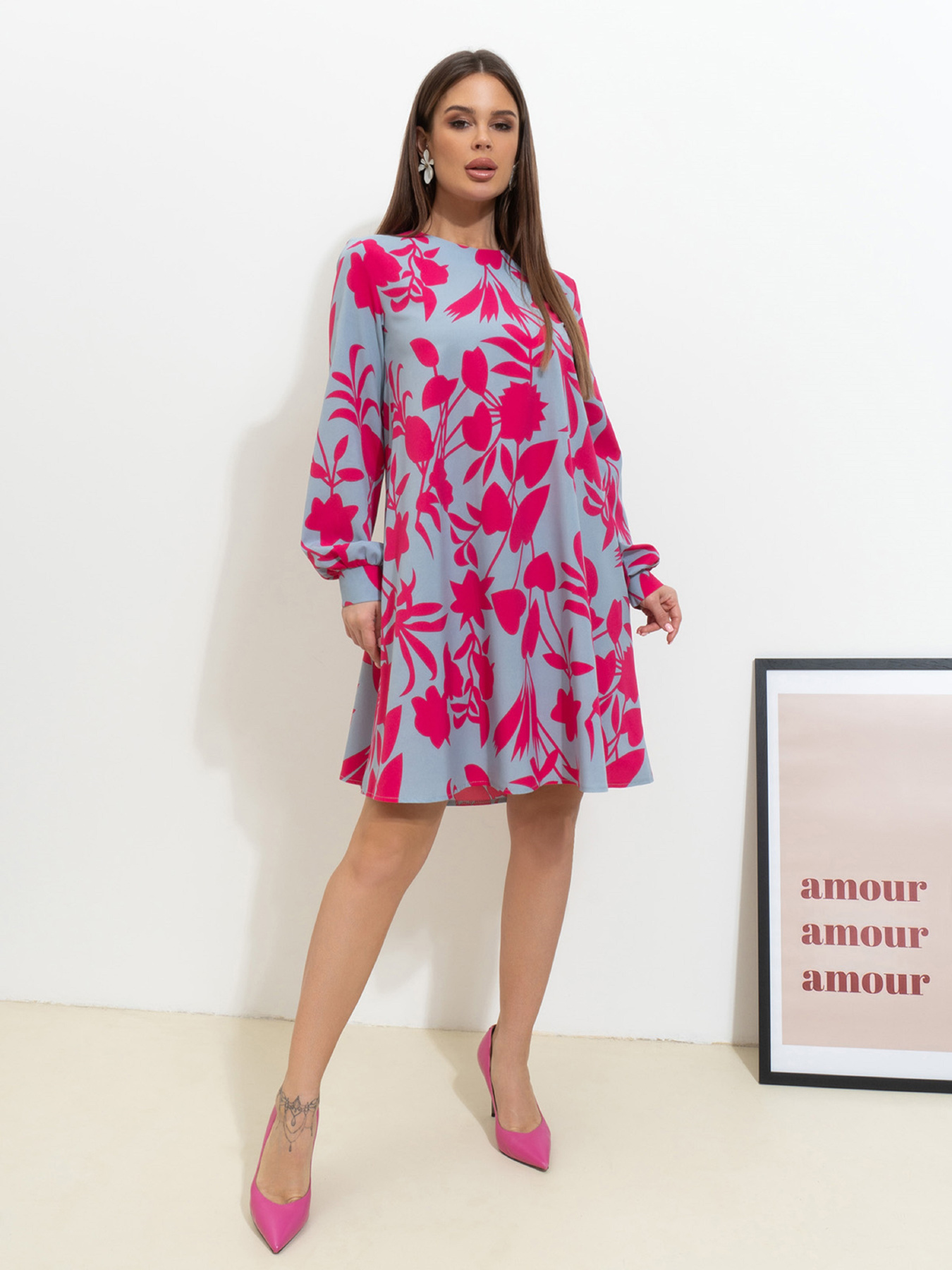 Платье мини ISSA Plus модель 14512_мультиколор Фото