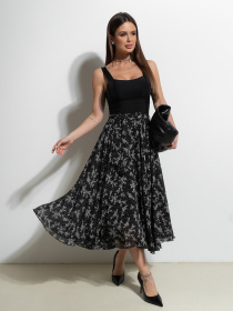 Юбка миди ISSA Plus модель 14524_черный Фото