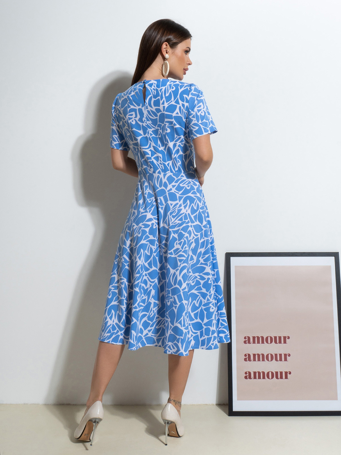 Платье миди ISSA Plus модель 14545_голубой Фото