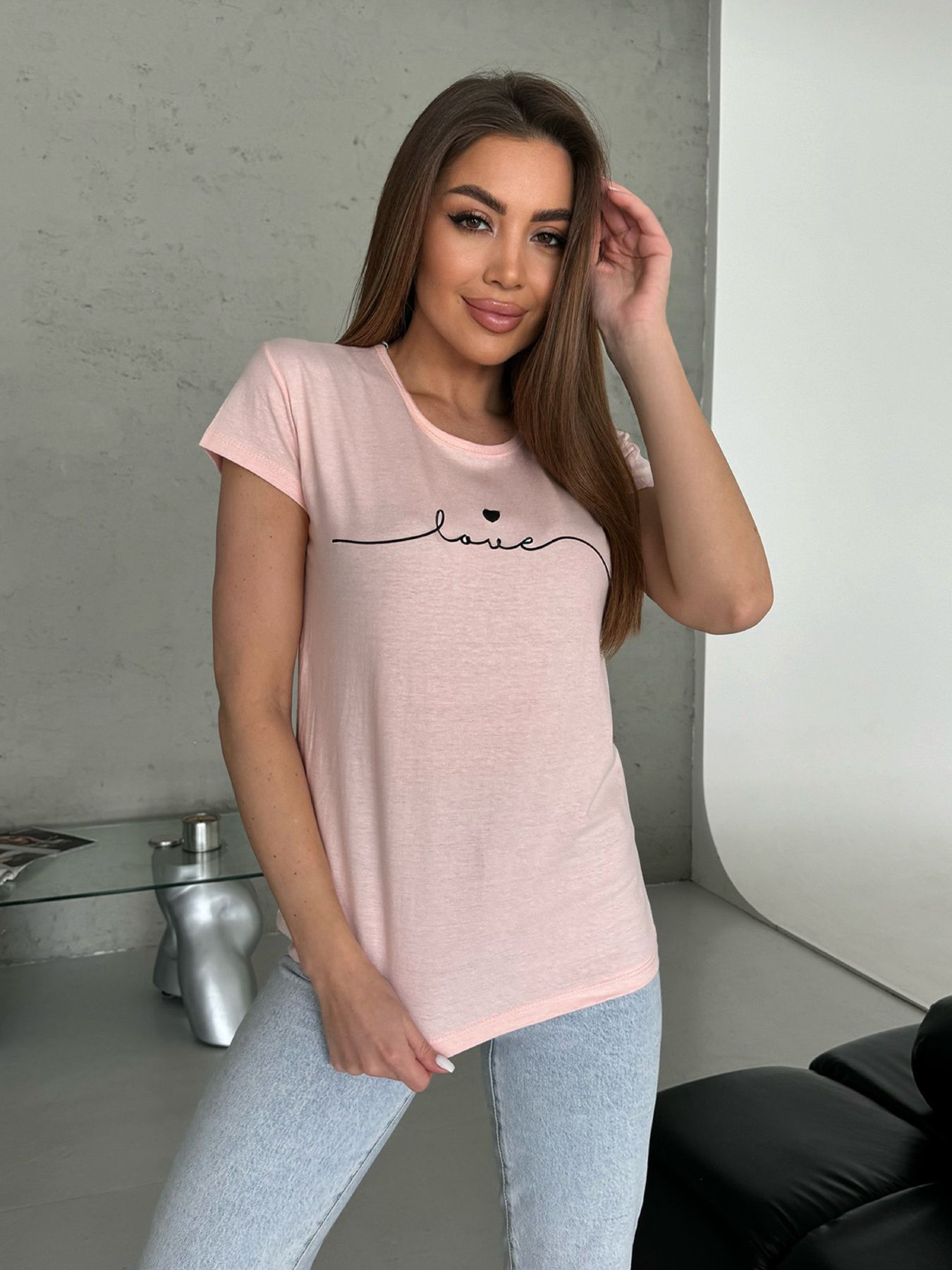 Футболка ISSA Plus модель WN20-594_розовый Фото