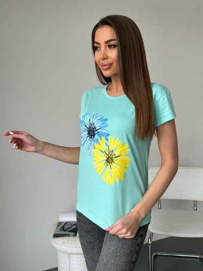Футболка ISSA Plus модель WN20-595_мятный — фото - INTERTOP