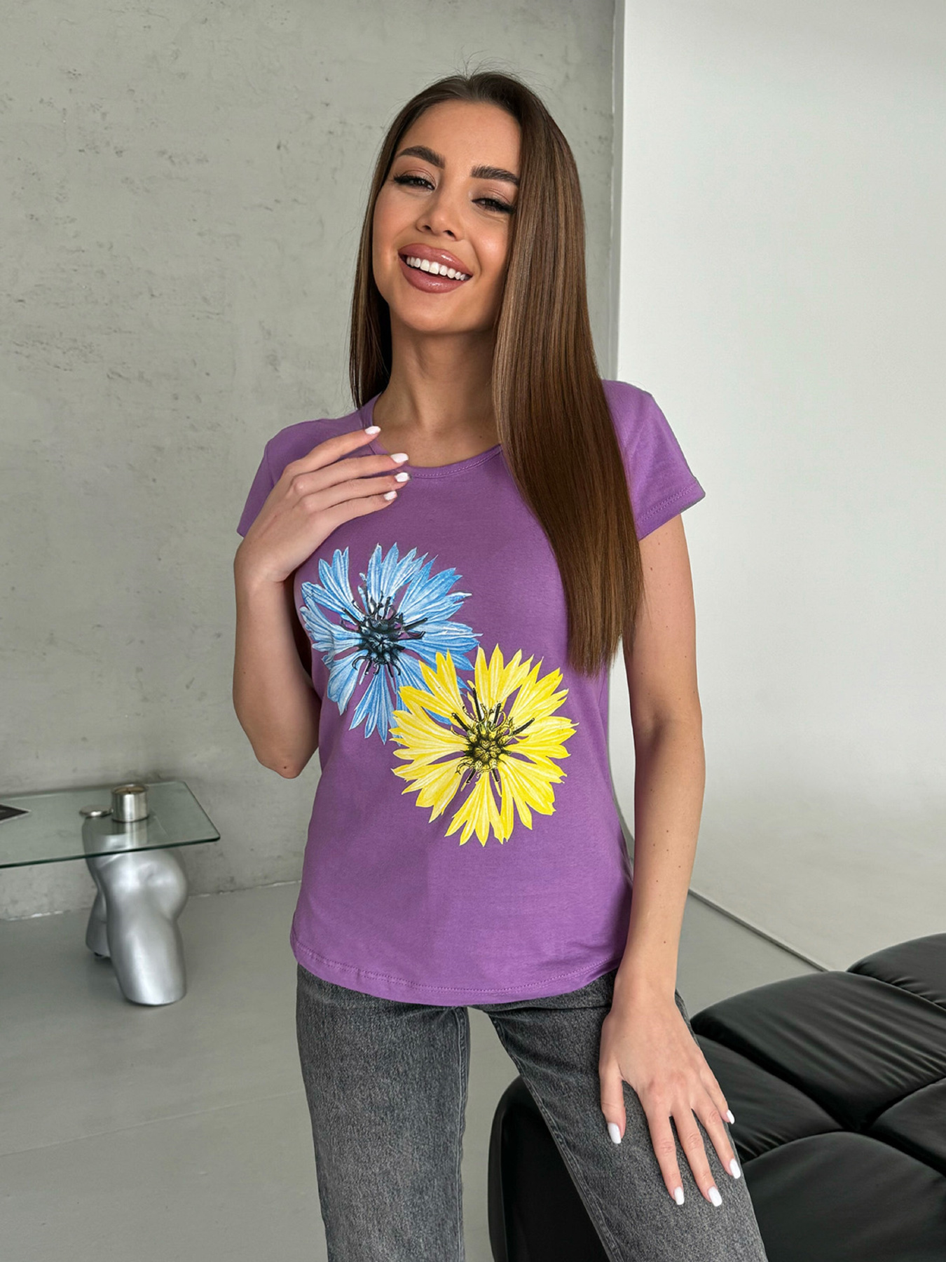 Футболка ISSA Plus модель WN20-595_сиреневый Футболка ISSA Plus модель WN20-595_сиреневый Фото