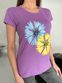 Футболка ISSA Plus модель WN20-595_сиреневый Футболка ISSA Plus модель WN20-595_сиреневый Фото