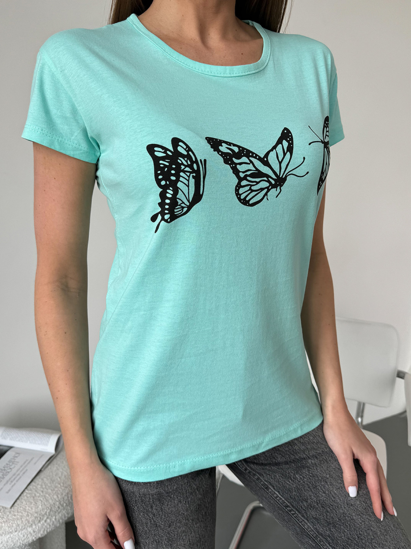 Футболка ISSA Plus модель WN20-596_мятный Фото