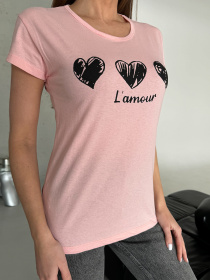 Футболка ISSA Plus модель WN20-599_розовый Футболка ISSA Plus модель WN20-599_розовый Фото