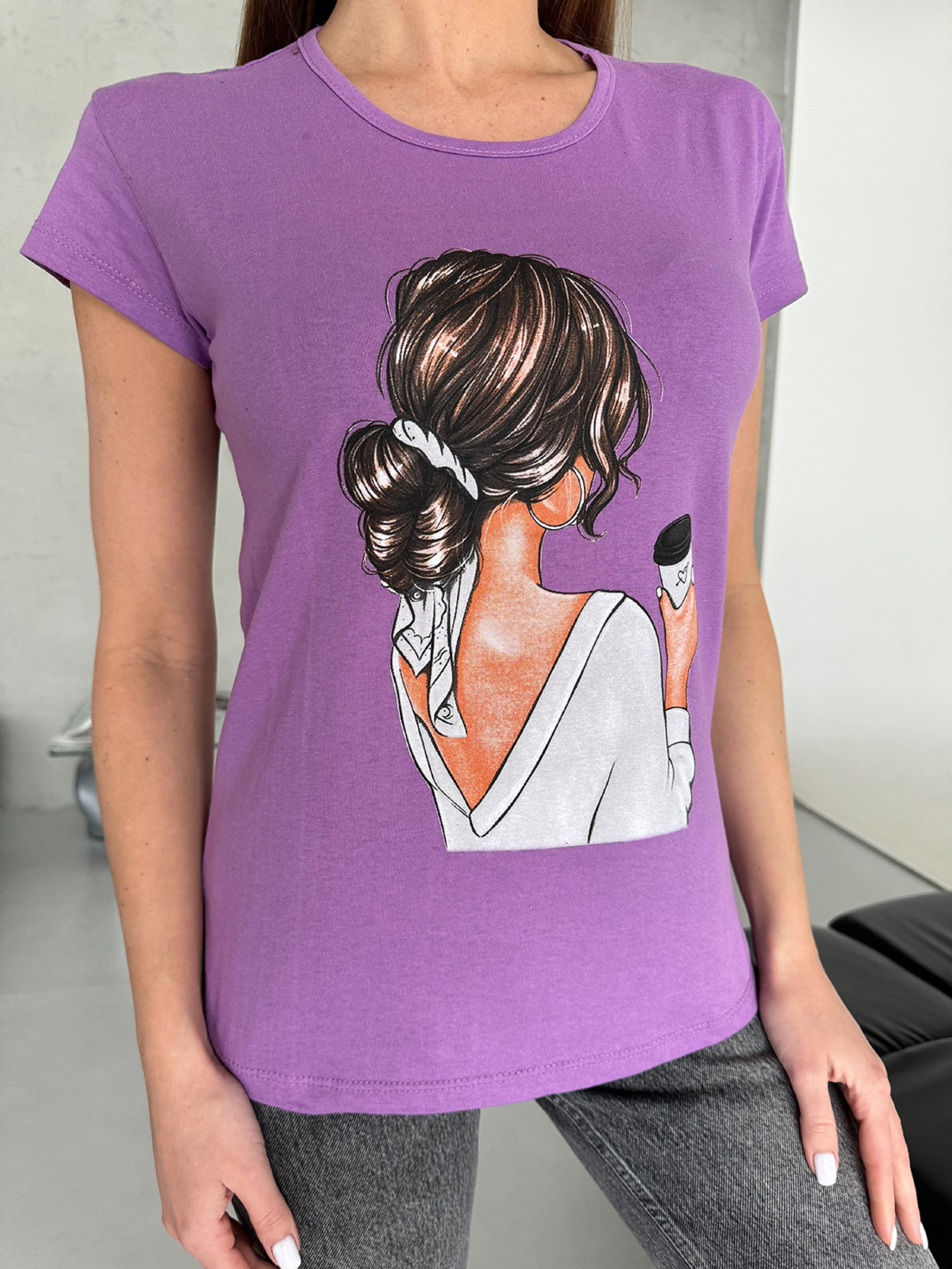 Футболка ISSA Plus модель WN20-600_сиреневый Фото