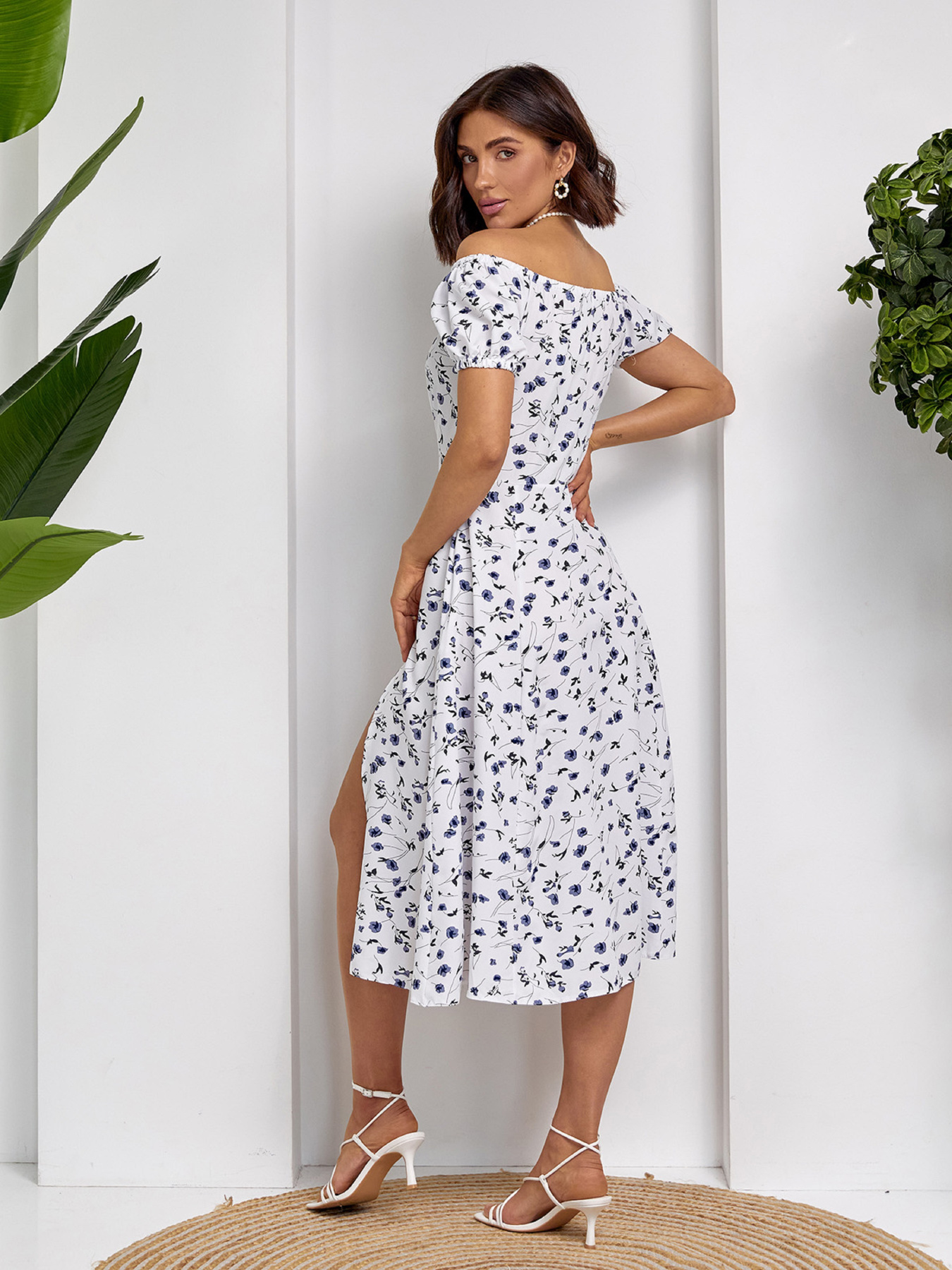 Сукня міді ISSA Plus модель 14544_белый_черный Фото