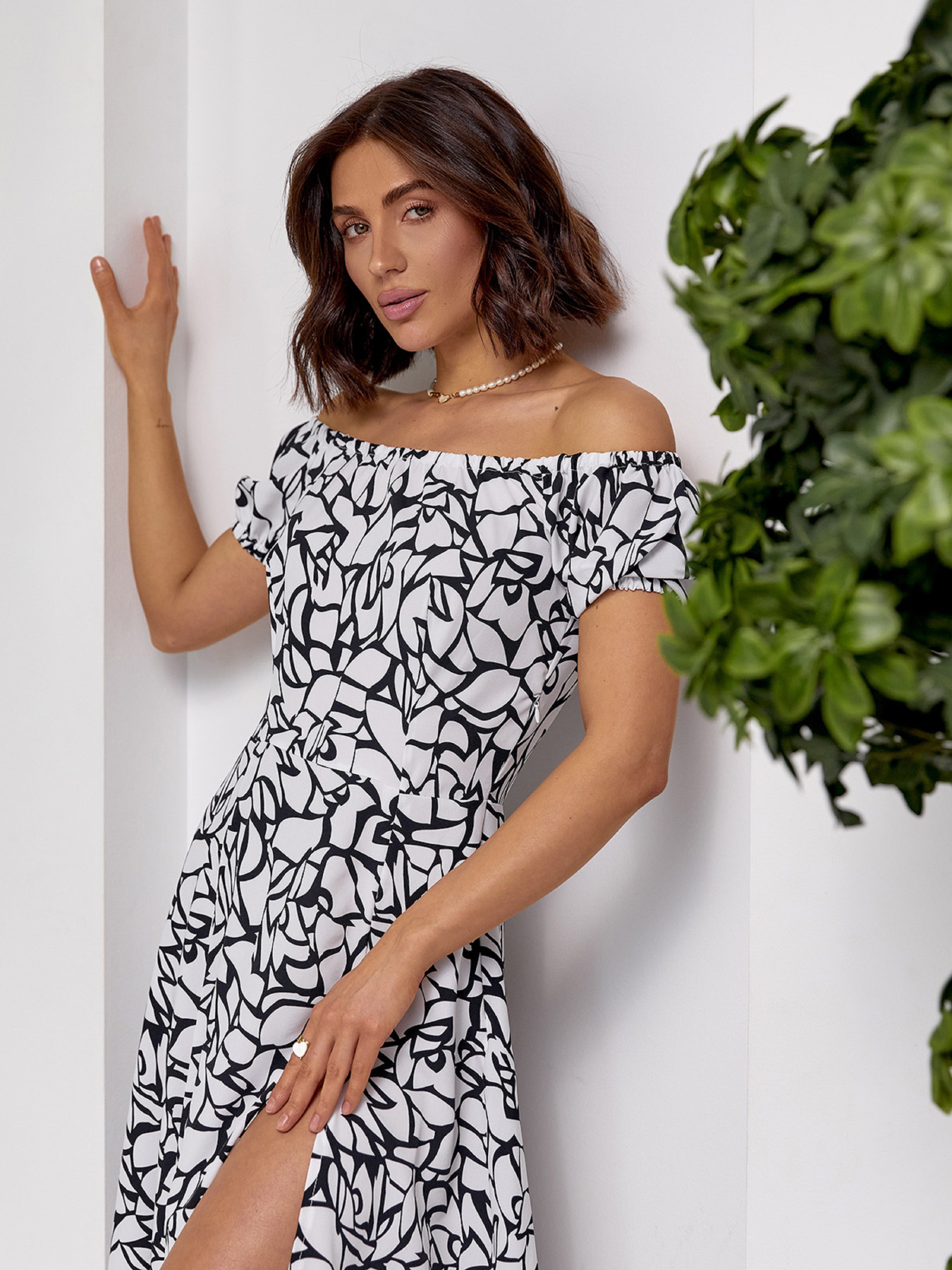 Платье миди ISSA Plus модель 14543_белый Фото