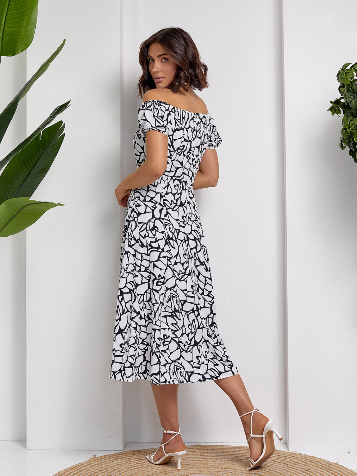 Платье миди ISSA Plus модель 14543_белый Фото