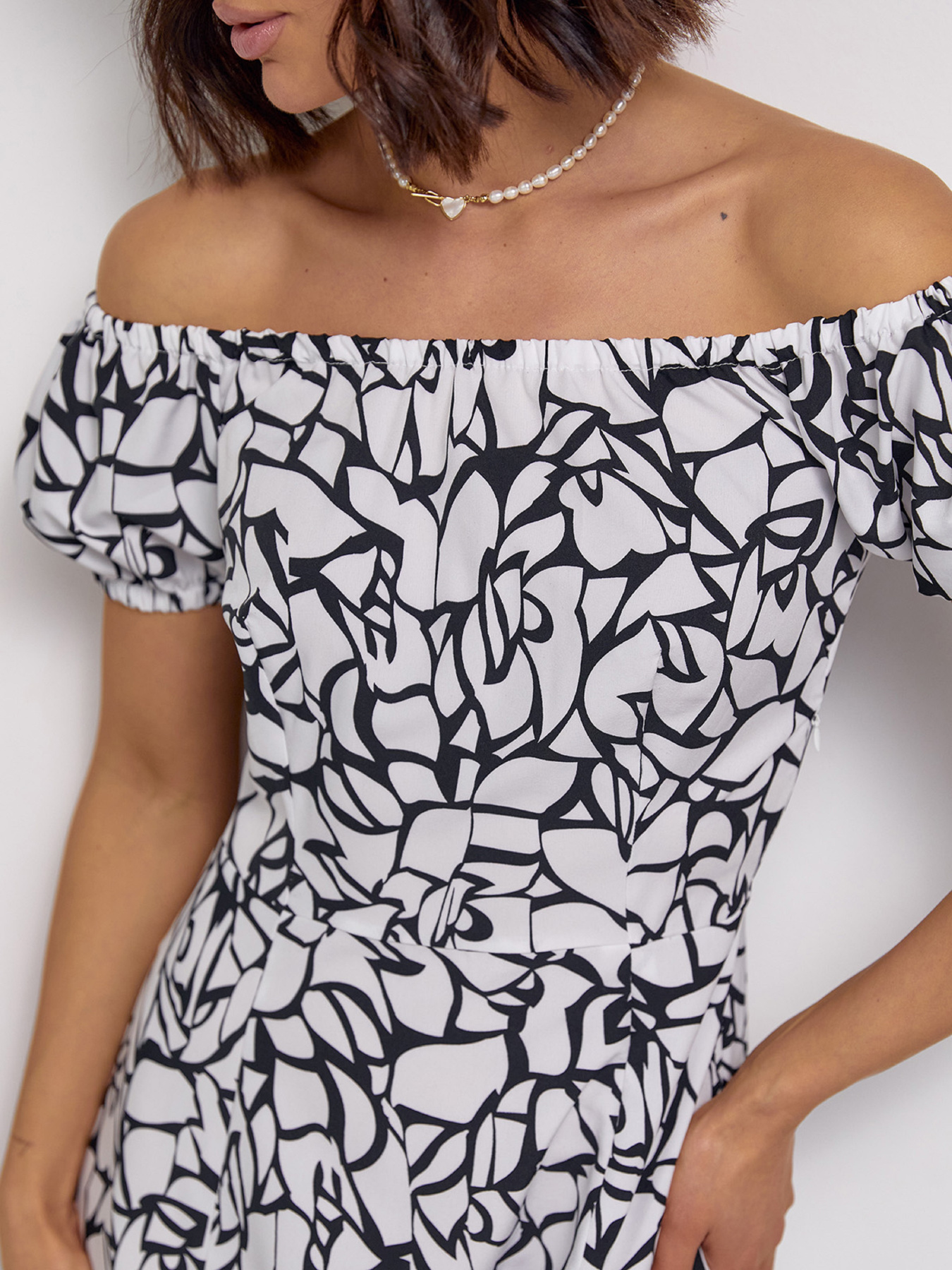 Платье миди ISSA Plus модель 14543_белый Платье миди ISSA Plus модель 14543_белый Фото