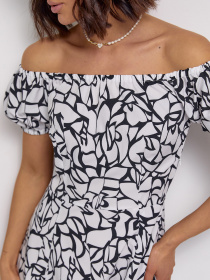 Платье миди ISSA Plus модель 14543_белый Платье миди ISSA Plus модель 14543_белый Фото