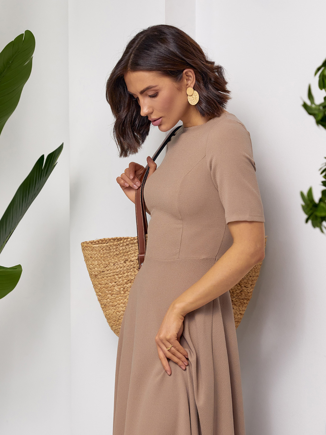 Платье макси ISSA Plus модель 14498_бежевый Фото