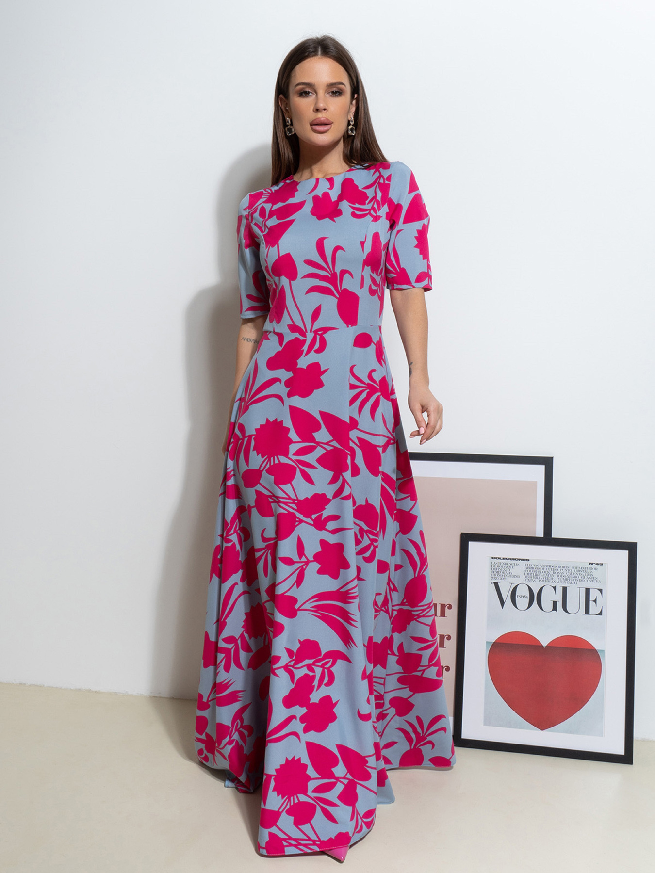 Сукня максі ISSA Plus модель 14541_серый Фото