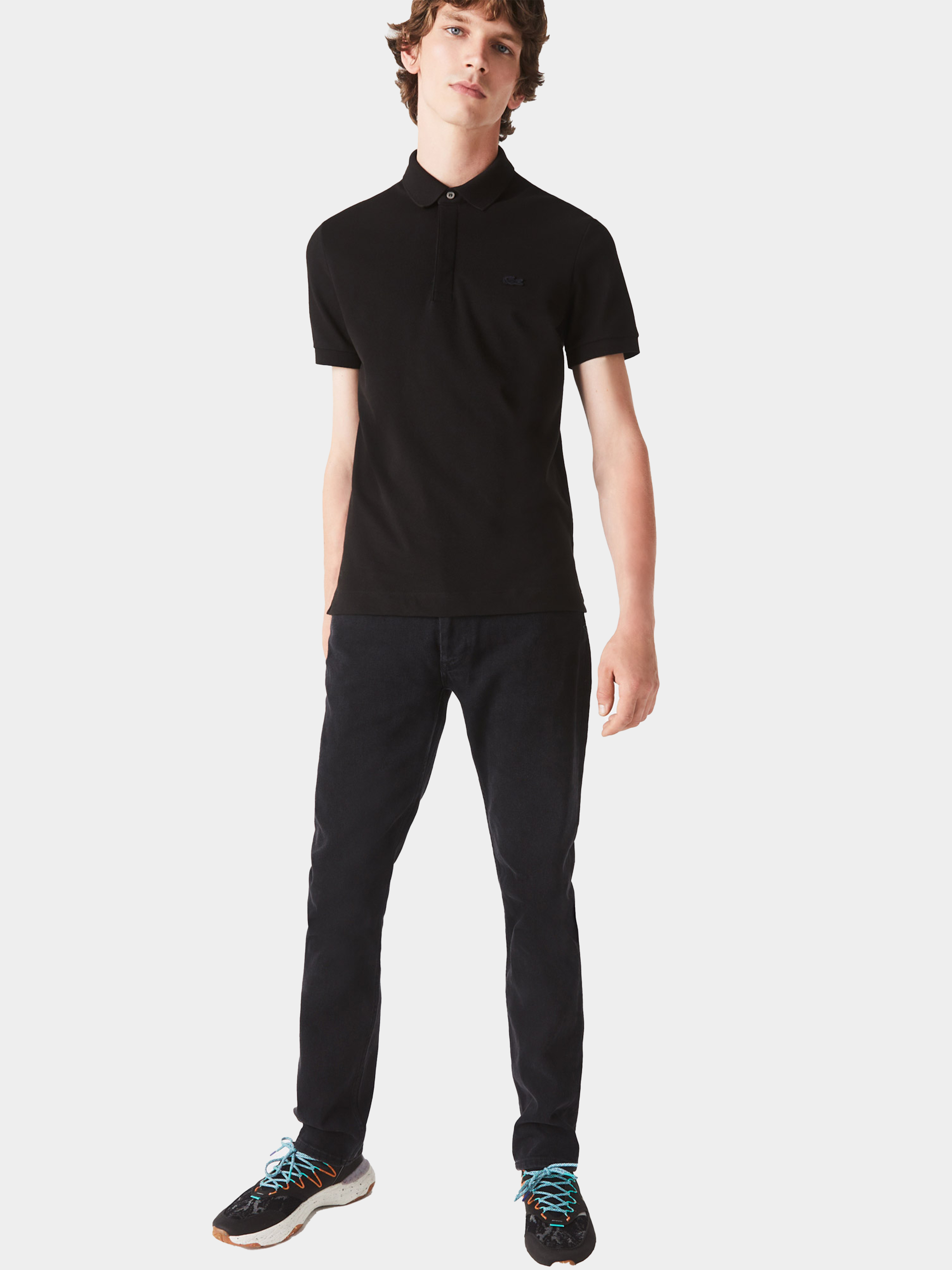 Бавовняне Чоловіче Поло Lacoste  (PH5522.031) колір чорний