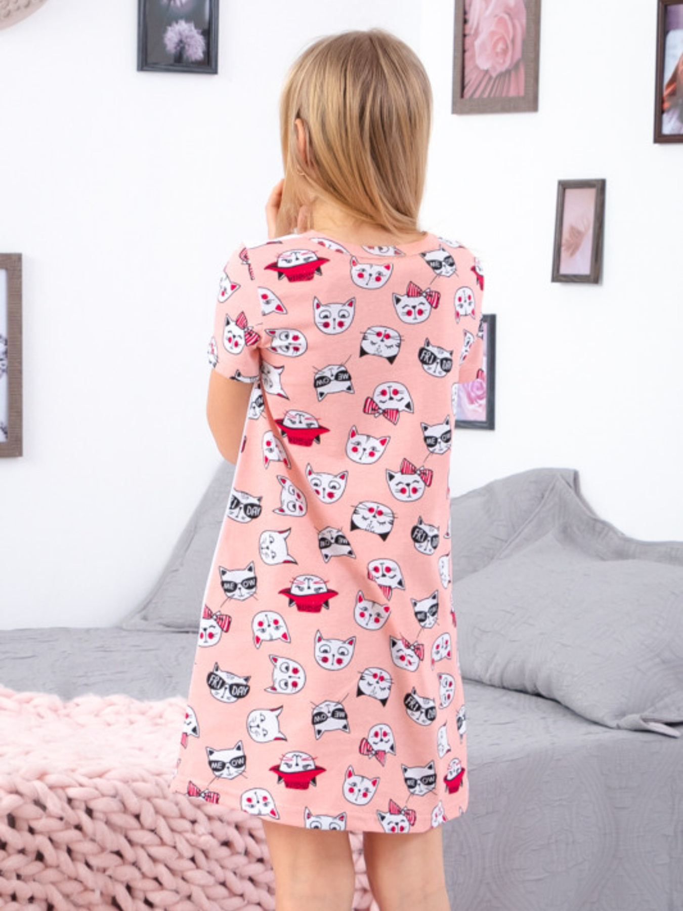 Нічна сорочка Носи своє модель 6019-002-33-1-kotiki-persik Фото