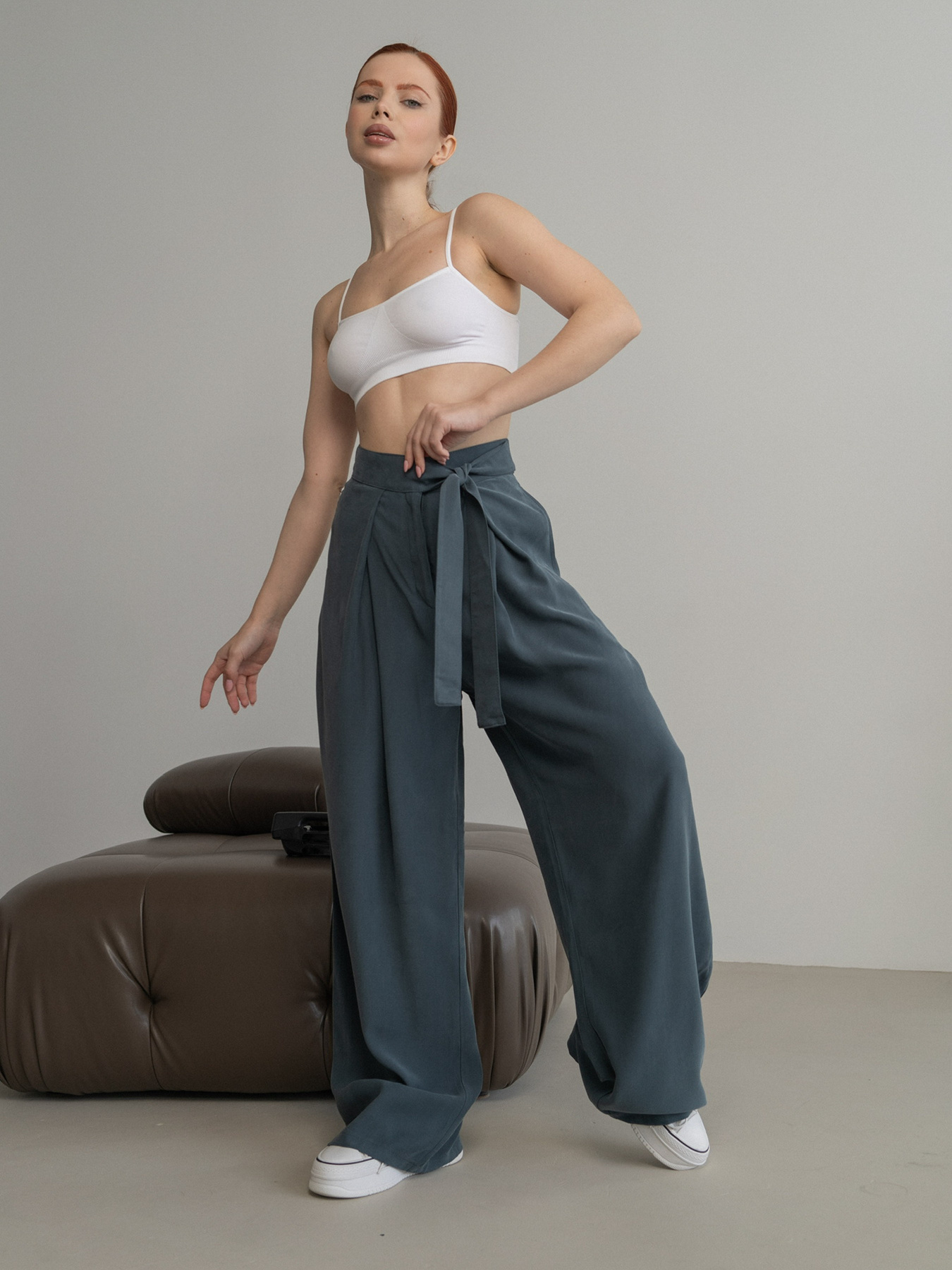 Брюки палаццо IJ модель palazzo-grayblue Фото