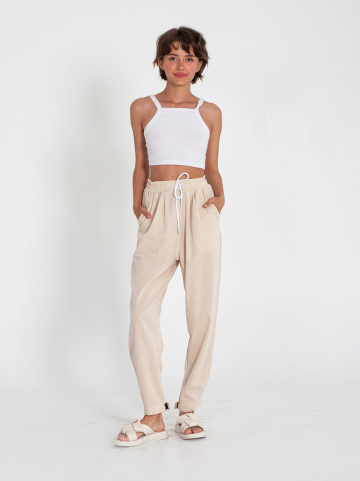 Повсякденні штани IJ модель lipuchki-linen-bej Фото