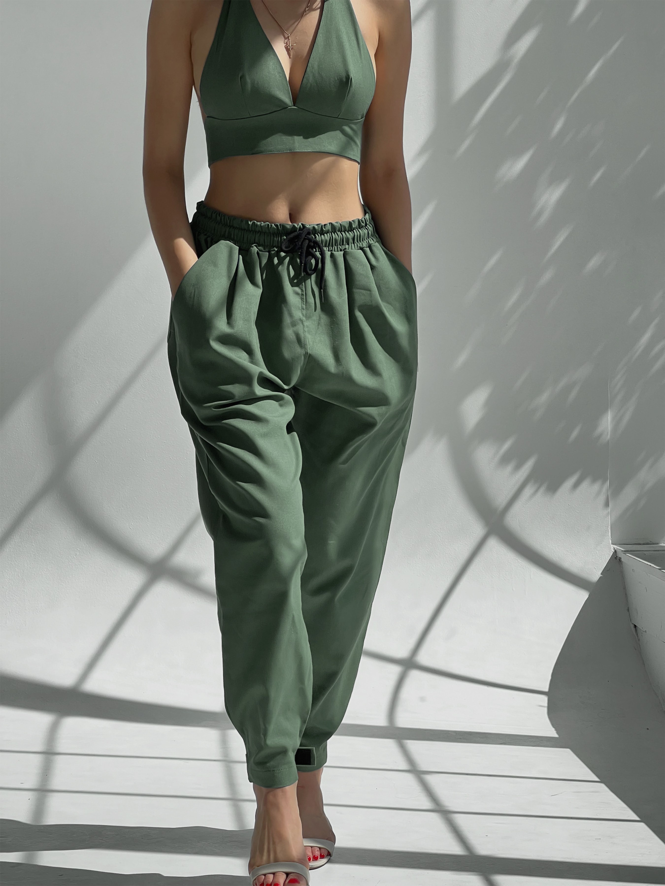 Повсякденні штани IJ модель lipuchki-linen-haki Фото