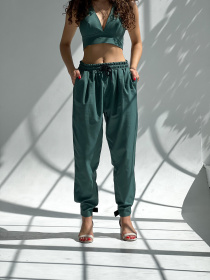 Брюки повседневные IJ модель lipuchki-linen-green Фото