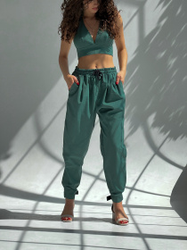 Повсякденні штани IJ модель lipuchki-linen-green Фото