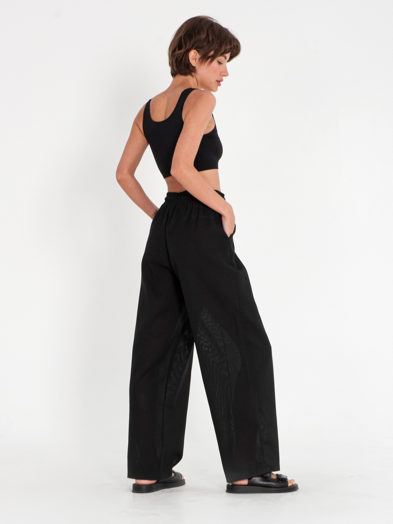 Палаццо IJ модель wide-linen-black Фото