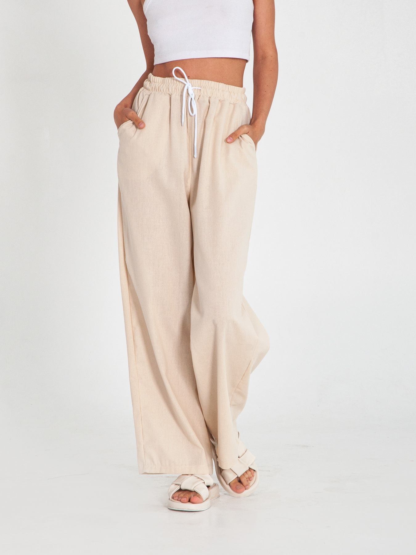 Палаццо IJ модель wide-linen-bej Фото