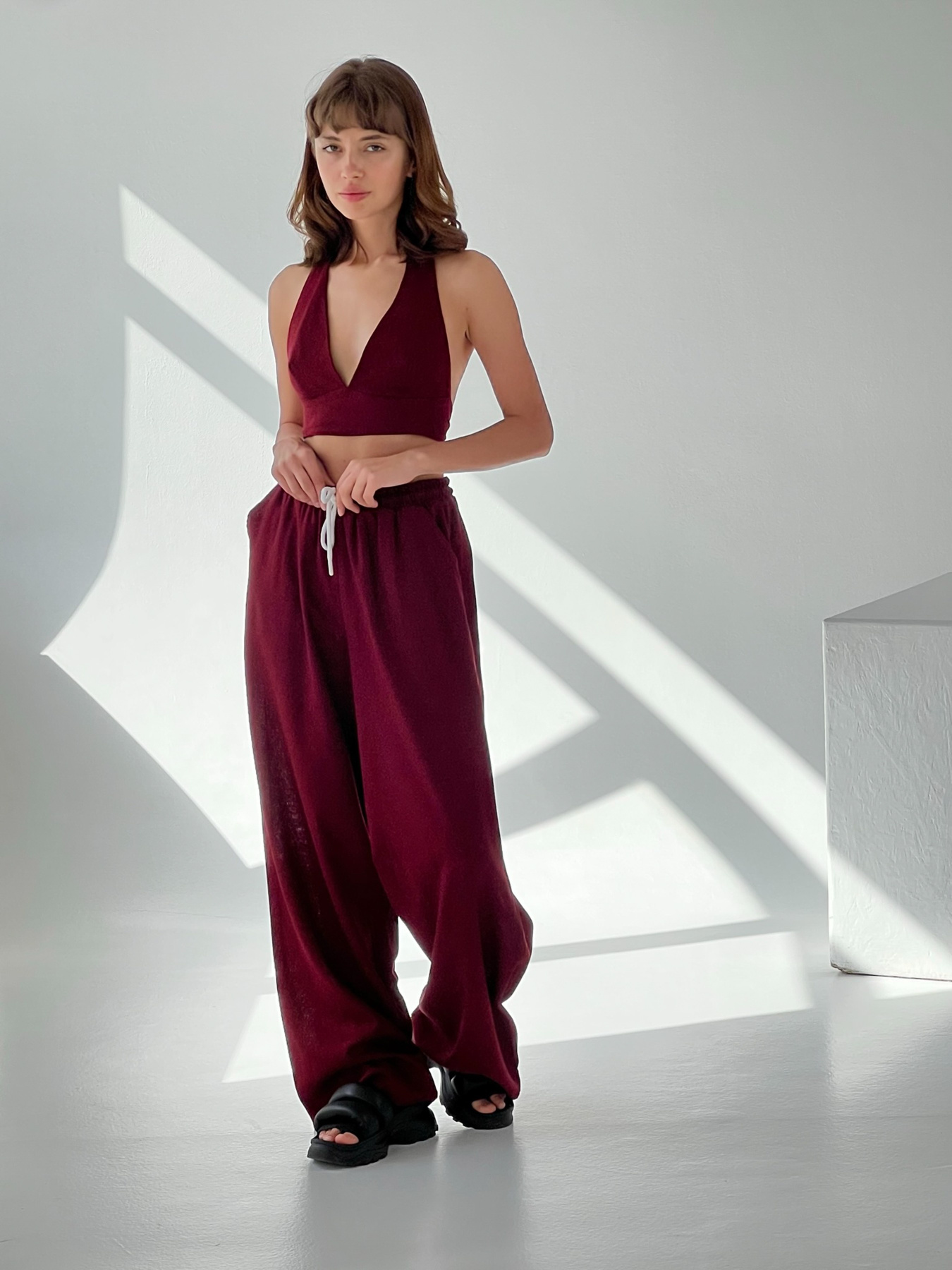 Палаццо IJ модель wide-linen-bordo Фото