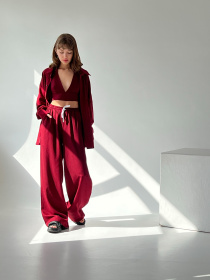 Палаццо IJ модель wide-linen-bordo Фото