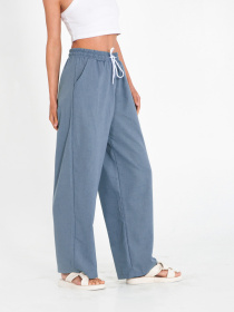 Брюки палаццо IJ модель wide-linen-blue Фото