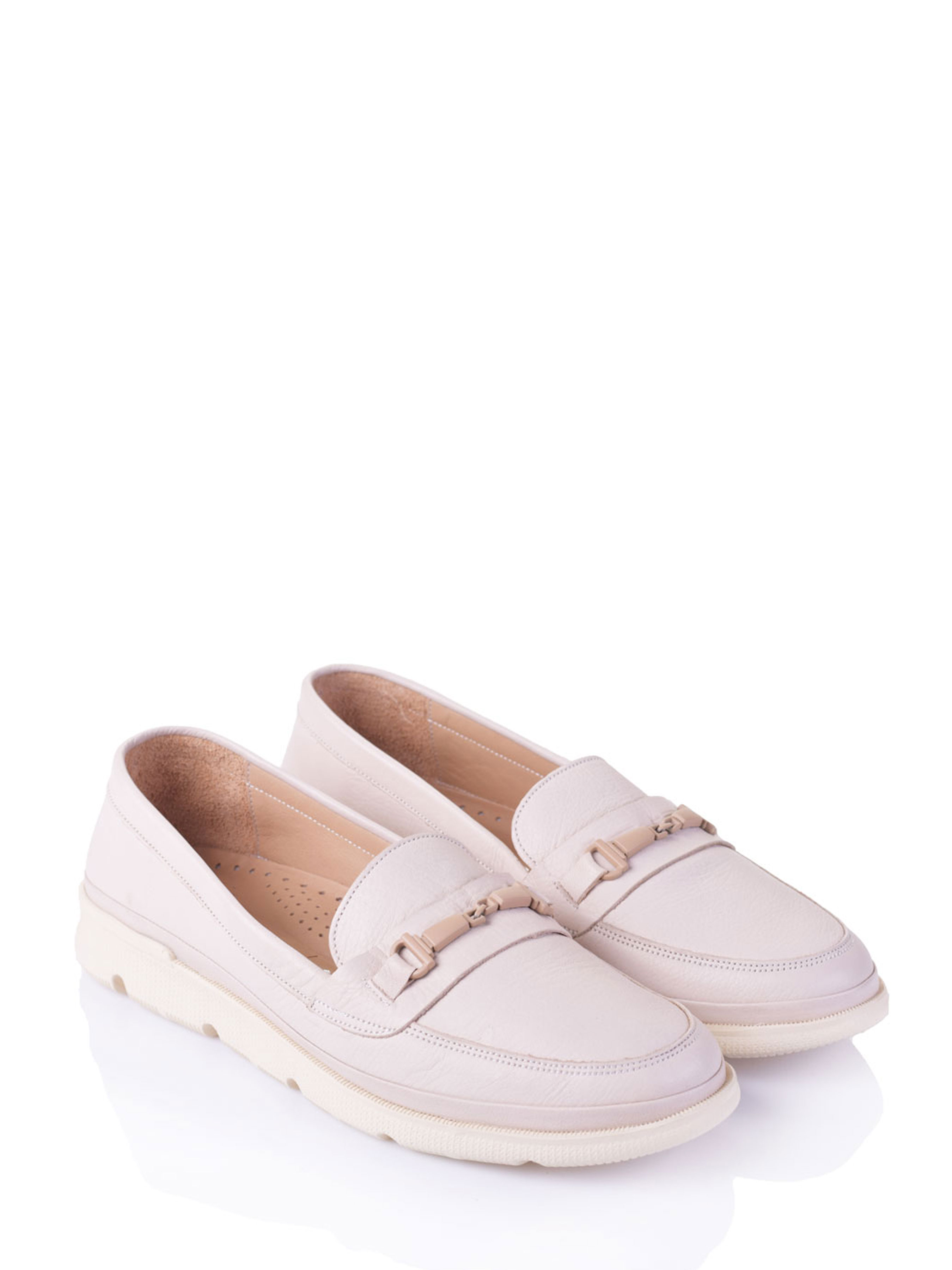 Замшеві Жіночі Лофери Derisan  (0184-991D-beige) колір бежевий