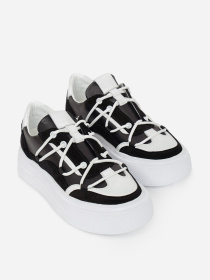 Кеди низькі ISSA Plus модель OB2-441_белый_черный Фото