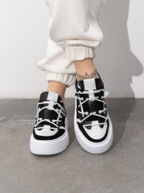 Кеди низькі ISSA Plus модель OB2-441_белый_черный Фото